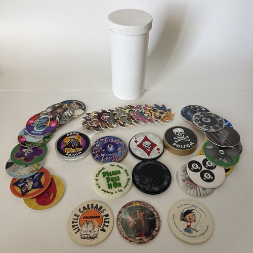 Vintage 90s pog lot - pog, caps